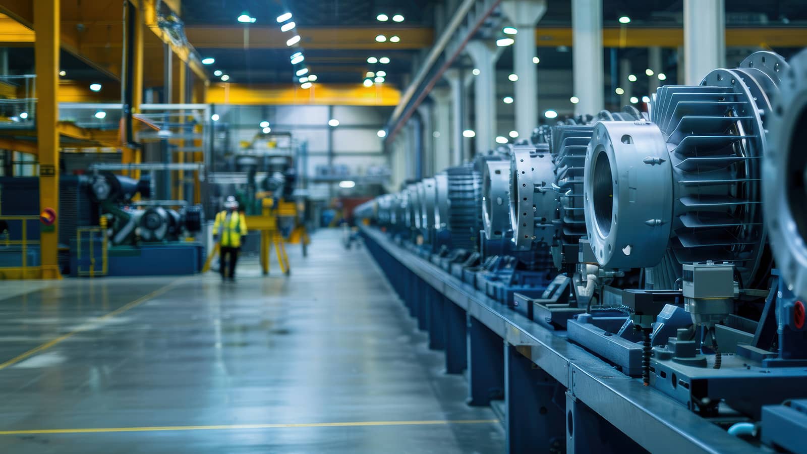 Advanced Electric Motor Manufacturing in High-Tech Renewable Energy Factory